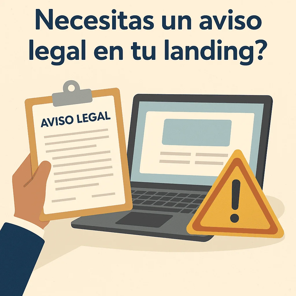 Mandatory legal notice on landing pages and websites