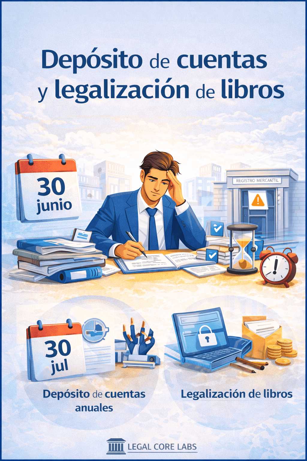 Depósito de cuentas y legalización de libros en una startup