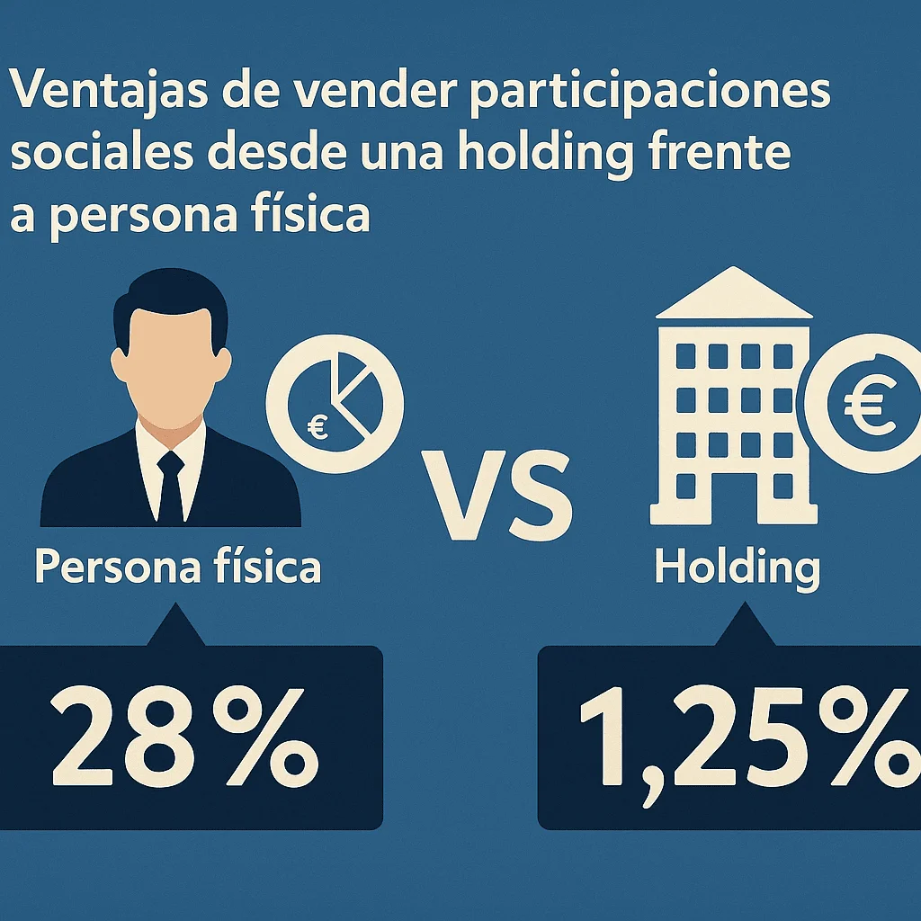 Vender participaciones sociales desde una holding en España
